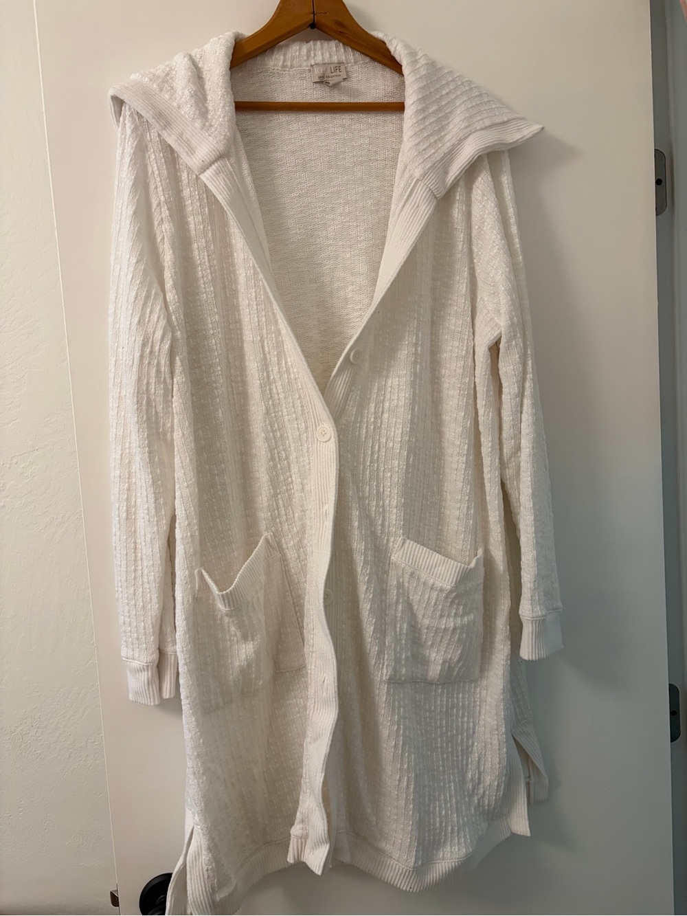 LOGO by Lauri Goldstein Collared Cardigan